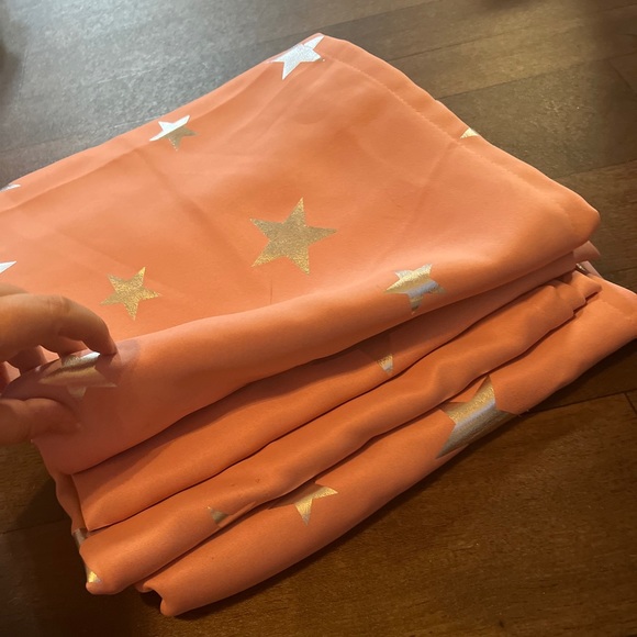 Other - Pink Star curtains 4panels 52”x45”. Darkening
